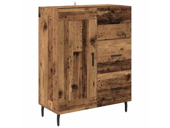 Fisinber Sideboard Altholz 69,5x34x90 cm Kommode mit Tür und Schublade Kompakter Beistellschrank für Wohnzimmer und Flur. Flexibler Stauraum mit leise gleitender Schublade und Fach.