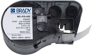 Brady MC-475-422 Etiquetas de poliéster 12,07 mm x 7,62 m