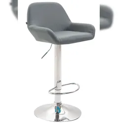 Décoshop26 - Moderner und bequemer Barhocker aus grauem Kunststoff mit trompetenförmigen Beinen aus verchromtem Metall 10_0000305 10_0000305