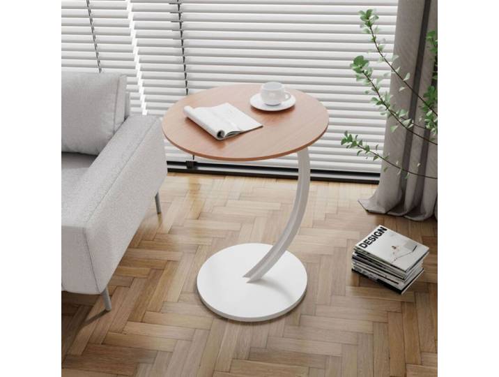 Petite table d'appoint Table centrale Table d'appoint de lit pour chambre Table basse 60x40x38 (couleur bois + blanc)