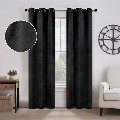 Superior Senna Room Darkening Textured Window Curtain Panels, Set of 2 - Machine Washable Window Coverings