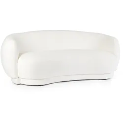 Sofa Tecla aus Boucle-Stoff, skandinavischer Stil, Weiß, 2-3 Sitzplätze, gepolstert
