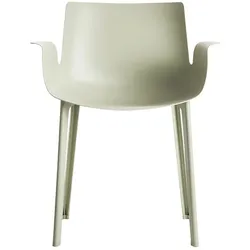 Kartell Armlehnstuhl Piuma salbeigrün, Designer Piero Lissoni, 62x77x54 cm