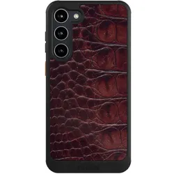 Nivocase Hülle für Samsung Galaxy S23+ Handyhülle NIVOcore Case Schwarz Animalprint Krokodil Leder (Samsung Galaxy S23+), Smartphone Hülle, Schwarz