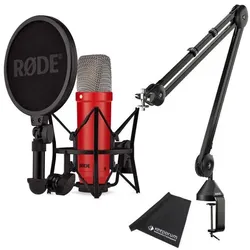RØDE NT1 Signature Red Mikrofon Rot mit PSA1 Studio Gelenkarm Schwarz, Mikrofon
