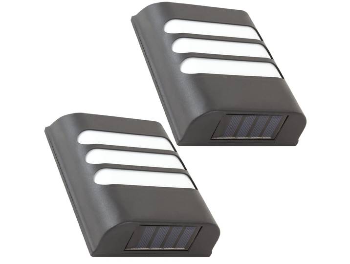 2er-Set Solar Wandlampe mit bis zu 8h Leuchtdauer, IP44