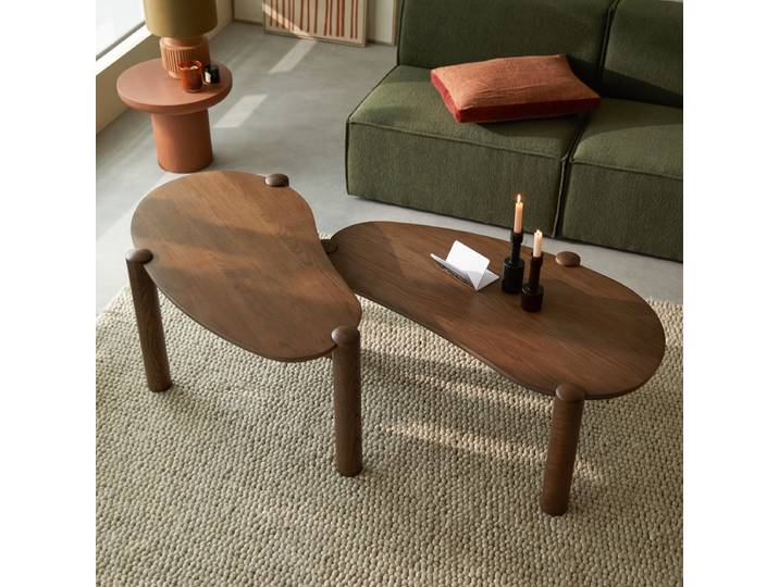 Couchtische als Satztische aus Eichenholz - Braun - Oak