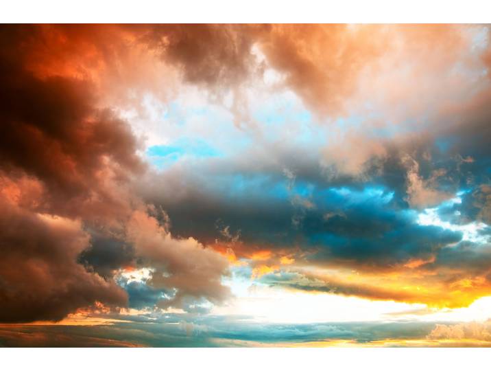 Fototapete PAPERMOON Dramatic Sunset , bunt, B:3,5m L:2,6m, Vlies, Tapeten, Fototapete