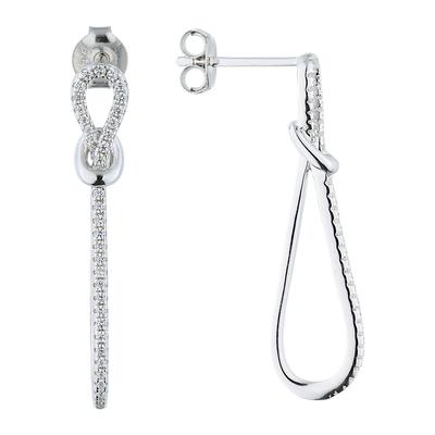 Paar Ohrhänger JOBO "Ohrringe Schlaufe 30 mm", silber (silber 925, weiß), Ohrringe, Damen, Silber 925 (Sterlingsilber), 925 Silber rhodiniert oder vergoldet