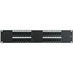 Dsit Patchpanel 19" CAT6 UTP - 32 ports - 2U, Server Zubehör, Schwarz