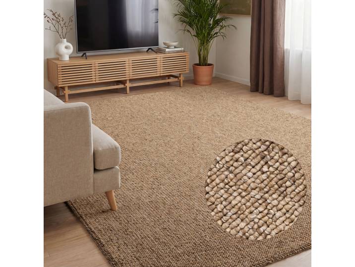 Teppich ELLE DECORATION Rocco , braun (karamell), B:160cm H:10mm L:230cm, Polypropylen, Teppiche, Teppich, Läufer, waschbar, Wohnzimmer, Esszimmer, Woll-Optik