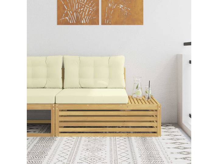 vidaXL Outdoor End sofa Massivholz Akazie Weiß