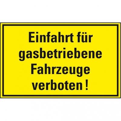 Dreifke® Hinweisschild Einfahrt für gasbetriebene Fahrzeuge..., Kunststoff, 300x200mm