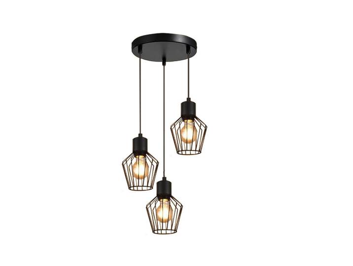 ZMH Pendelleuchte Augustus 25/25/18 cm, Schwarz, Metall, E27, 25x18x25 cm, Lampen & Leuchten, Innenbeleuchtung, Hängeleuchten, Pendelleuchten