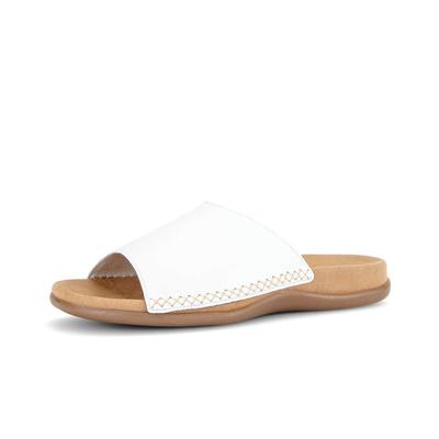 Pantolette GABOR "Pantolette", Damen, Gr. 45, weiß, Schuhe Pantolette