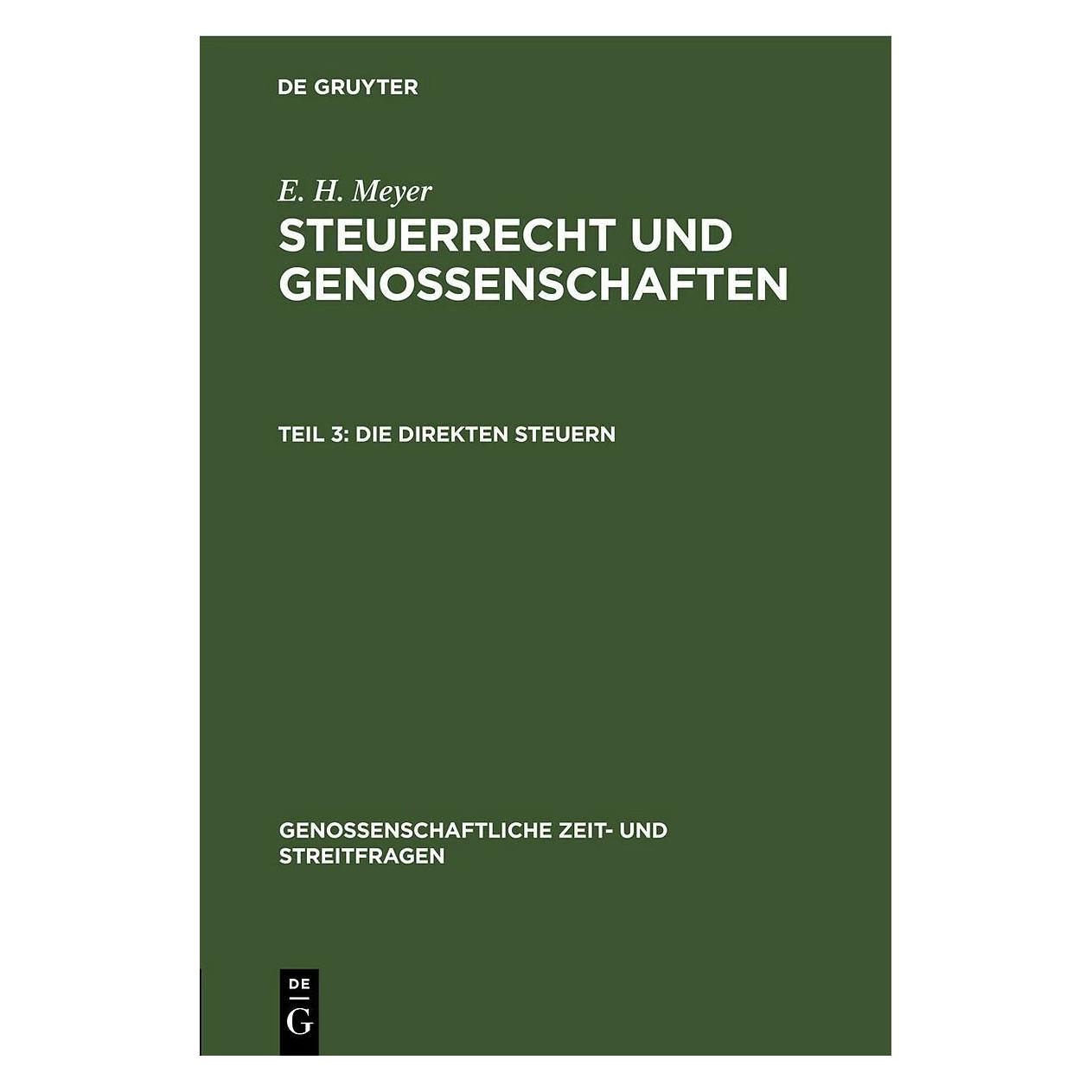 De Gruyter Die direkten Steuern (Deutsch, Hardcover, Degruyter) (41813715)