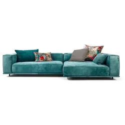 Bullfrog Ecksofa 0221 Wumms Leder Blau, Grün Petrol