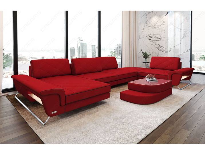 Couchlandschaft Bari U-Form in Stoff