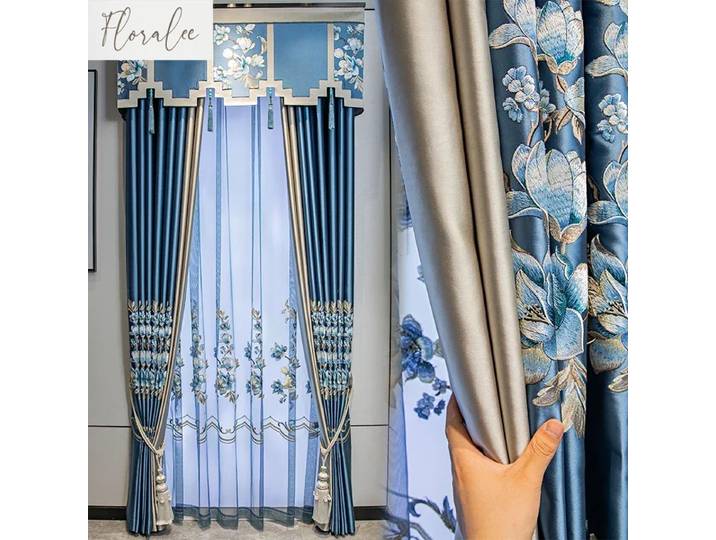 Rideaux brodés haut de gamme de Style chinois, pour salon, chambre à coucher, baie vitrée, écrans de fenêtre finis, décoration personnalisée, nouvelle collection