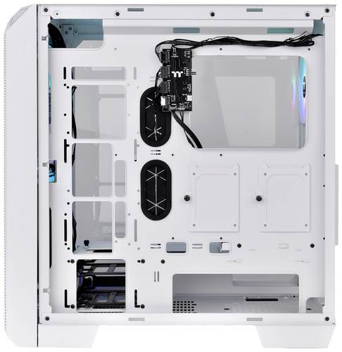 Thermaltake CA-1P6-00M6WN-00 Midi-Tower PC-Gehäuse Weiß LCS Kompatibel, Seitenfenster, Für DIY Wasserkühlung geeignet, Für AIO Wasserkühlung ge
