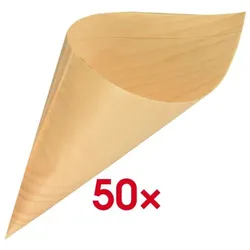 Papstar 50 Fingerfood-Spitztüten natur - Ø 12,5 cm beige