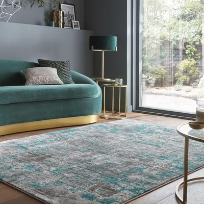 Teppich FLAIR RUGS "Wonderlust", grün, B:200cm H:10mm L:290cm, Kunstfaser, Teppiche, Teppich, fußbodenheizungsgeeignet, mehrfarbig, Vintage Design, Abstrakt