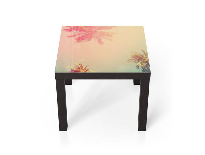 DEQORI Couchtisch 'Tropische Pastelltöne', Glas Beistelltisch Glastisch modern