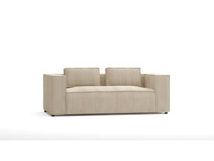 S-Style Möbel Nante Sofa 2-Sitzer Couch Wohnzimmersofa Lounge Couch mit Cordbezug Möbel Freistehende Polster Sofas & Couches Beige 196 x 92 x 64 cm