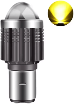 Inspire Picks BA20D LED Motorcycle Headlight Bulb Hi Lo Beam For Scooters & Motorbikes white Yellow