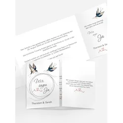 Hochzeitseinladung selbst gestalten mit Spruch und Fotos im Onlinedesigner bei Meine-Kartenmanufaktur.de