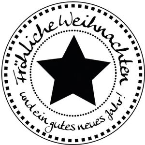 Rayher Motivstempel 28869000 Fröhliche Weihnachten, aus Holz, 3 x 3 cm, für Stempelkissen