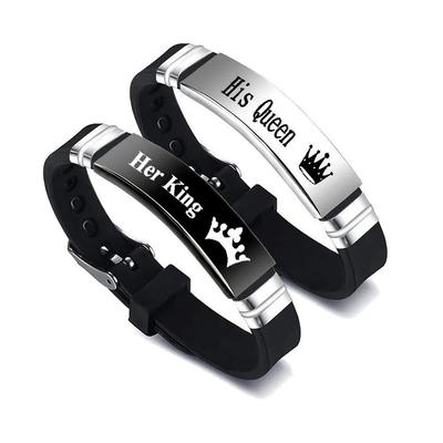 His Queen Her King Couple Bracelet Set c