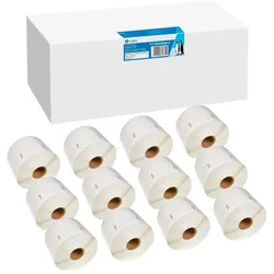 G&G, Etikettenrolle, 12x 1 Etiketten -VORTEILSPACK- Kompatibel mit Dymo 11354/ s0722540 (57 mm)