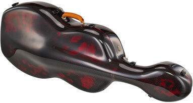 Case Alpha Carbon Cello Case RD 3D Rot mit durchscheinendem Carbongewebe