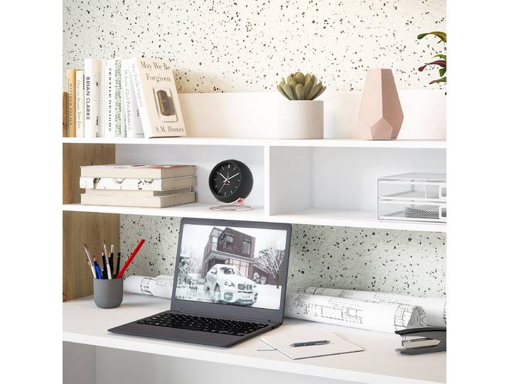 Plateau de bureau Warra 140cm Blanc/Marron/Blanc/Imitation chêne Artisan