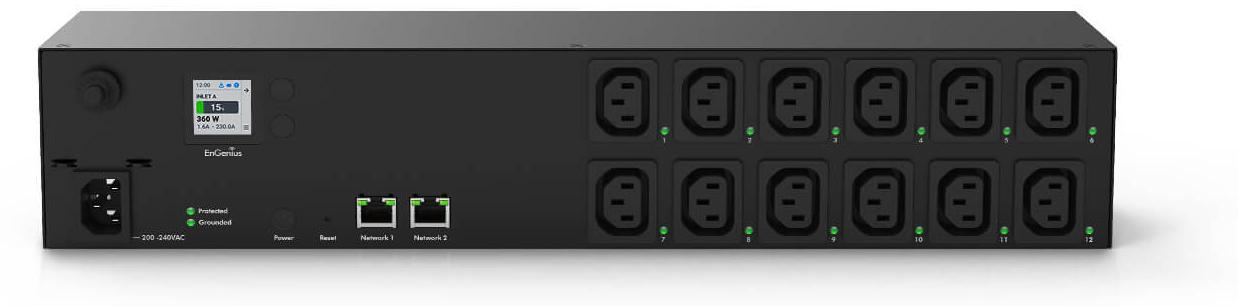 EnGenius ECP212-INT, Managed, 2U, SECC, Schwarz, LCD, 12 AC-Ausgänge
