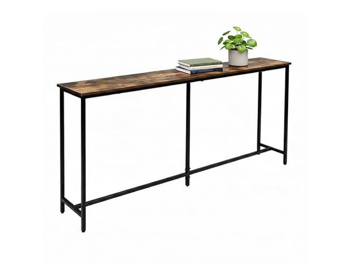 Relaxdays Konsolentisch, HxBxT: 80,5x160x20 cm, Industrial Ablagetisch breit, Flur & Wohnzimmer, Metall & MDF, Farbwahl