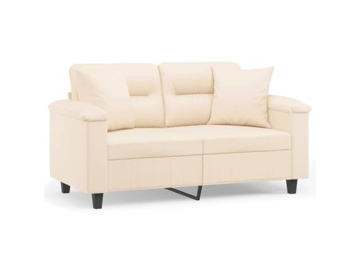 GHVBNMF 2-Sitzer Sofa Beige 120 cm Couch mit 2 Kissen Polstersofa Kompaktes Polstermöbel für Wohnzimmer und Büro, inklusive zwei dekorativen Kissen aus strapazierfähiger Mikrofaser.
