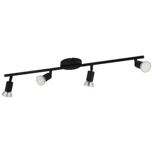 Eglo Deckenstrahler Buzz, schwarz mit LED, 4-flammig, dreh- und schwenkbar, warmweiß
