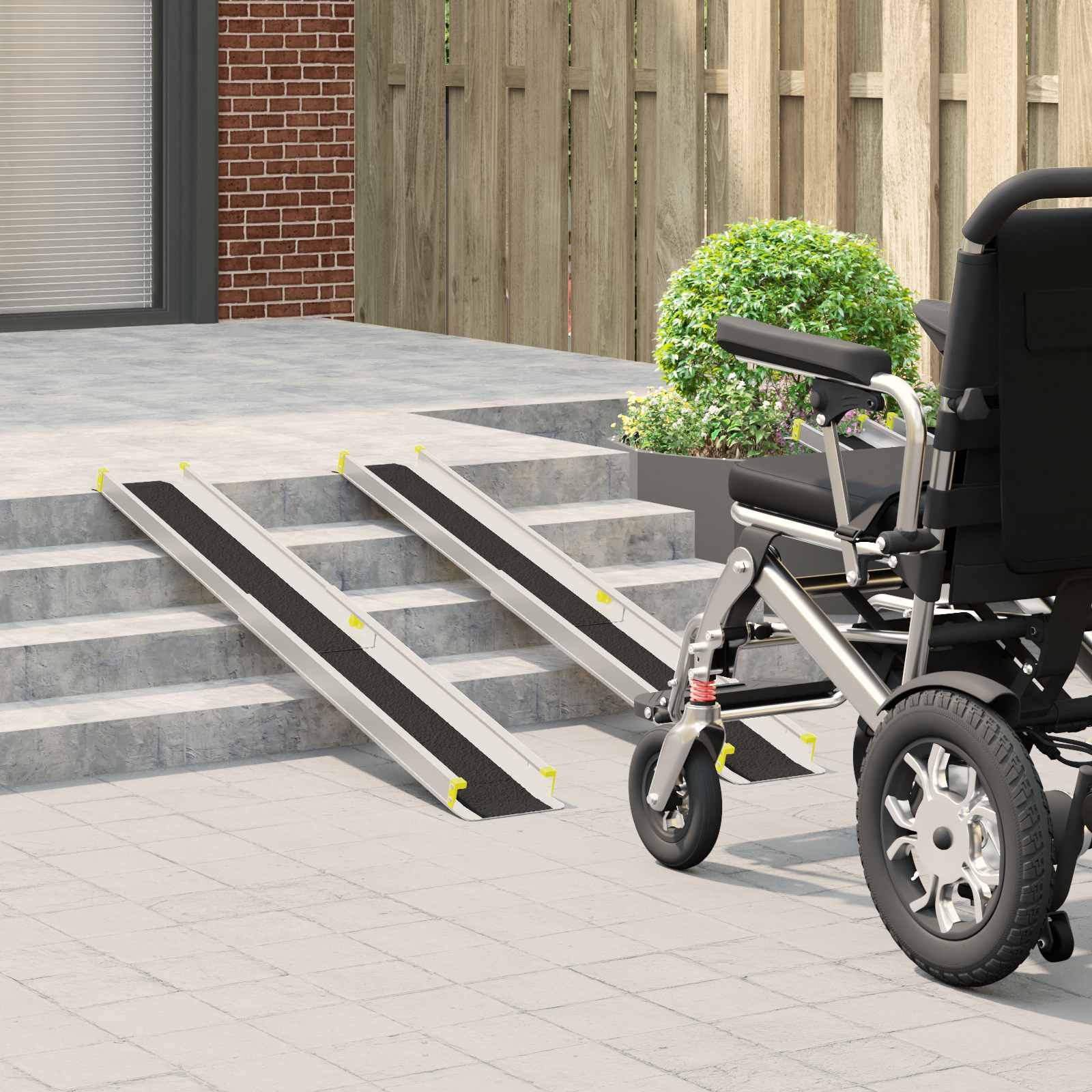 vidaXL Rampe pour fauteuil roulant 270 kg 2 pièces Noir