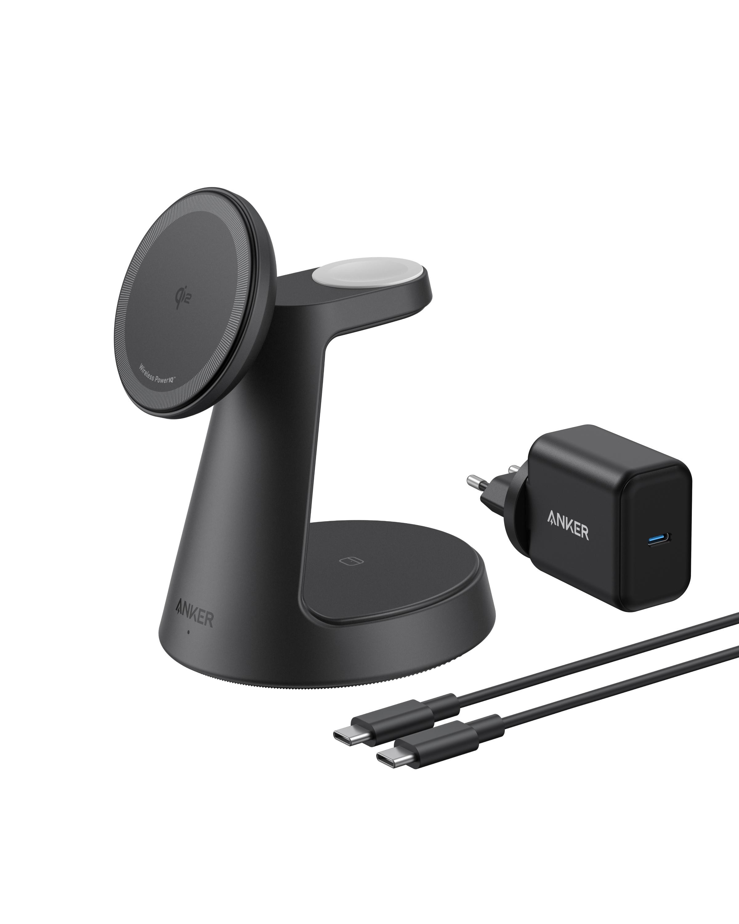 Anker MagGo Wireless Charging Station (3-in-1, Dock Stand) schwarz