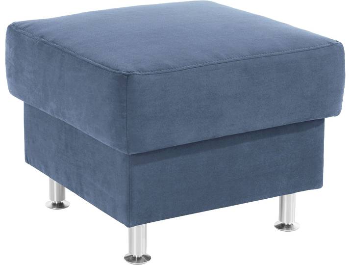 Hocker SIT & MORE Cardoso , blau, B:58cm H:47cm T:58cm, Luxus-Microfaser 2 (100% Polyester);Luxus-Microfaser ALTARA NUBUCK (100% Polyester);Luxus-Microfaser 1 (100% Polyester), Hocker, Hocker