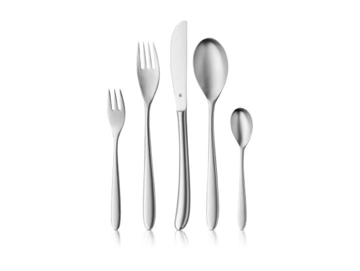 WMF Silk Edelstahl Besteck Set 6 Personen, Essbesteck Set 30 teilig, Monobloc-Messer, Cromargan Edelstahl mattiert, spülmaschinenfest