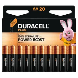 DURACELL Batterien PLUS Alkali-Mangan Mignon AA 1,5 V, 20 St.