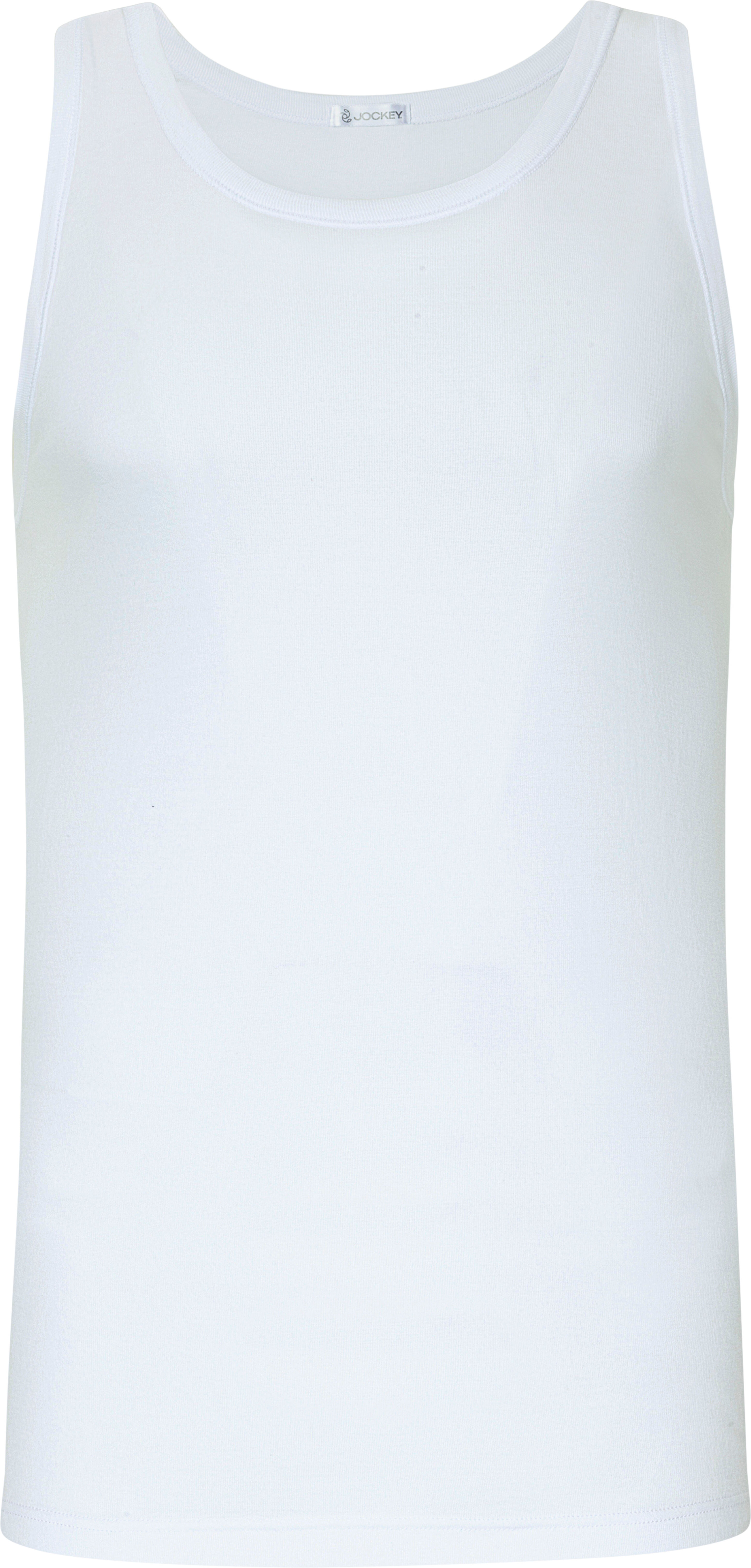 Unterhemd JOCKEY "Classic", Herren, Gr. S, N-Gr, weiß, Feinripp, Obermaterial: 100% Baumwolle, unifarben, figurbetont, Rundhals, Unterhemden Unterhemd, in figurbetonter Passform
