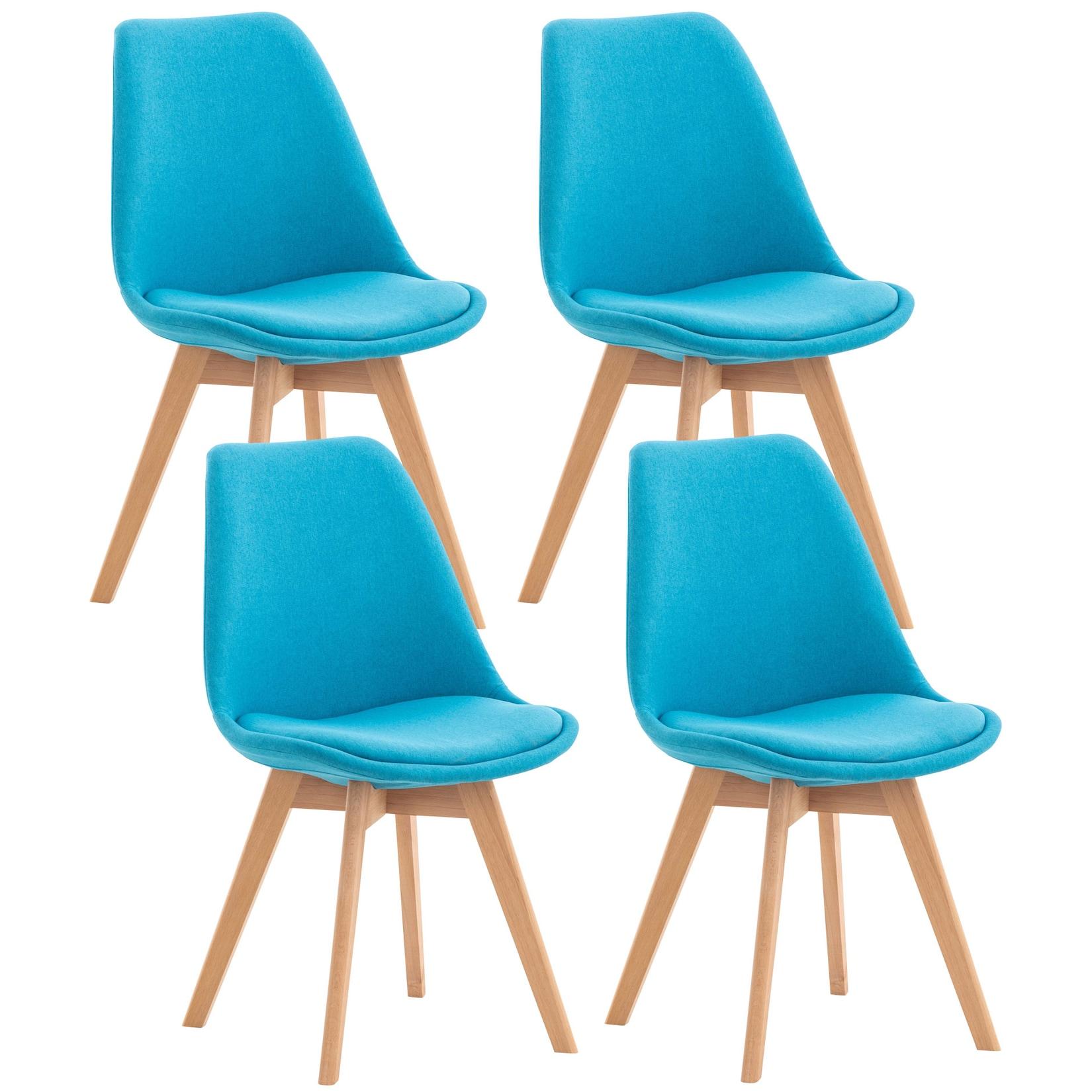 CLP 4er Set Stuhl Linares Stoff - Farbe: türkis, Material: Stoff