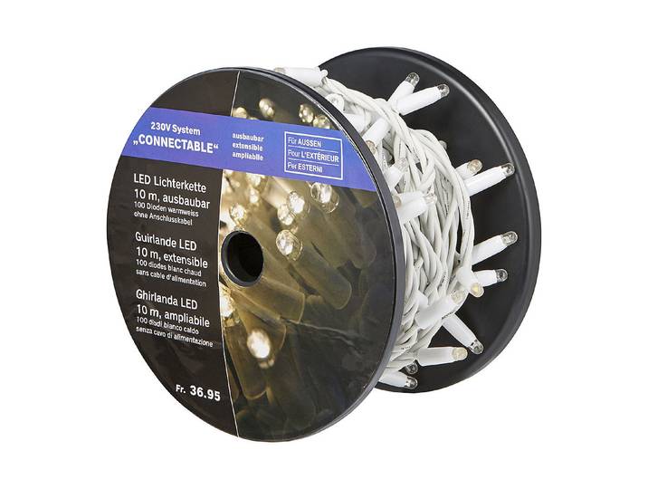Lichterkette auf Rolle 230 V 1000 cm Warmweiss