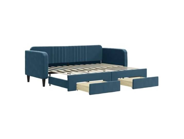 vidaXL Tagesbett Ausziehbar mit Schubladen Blau 80x200 cm Samt
