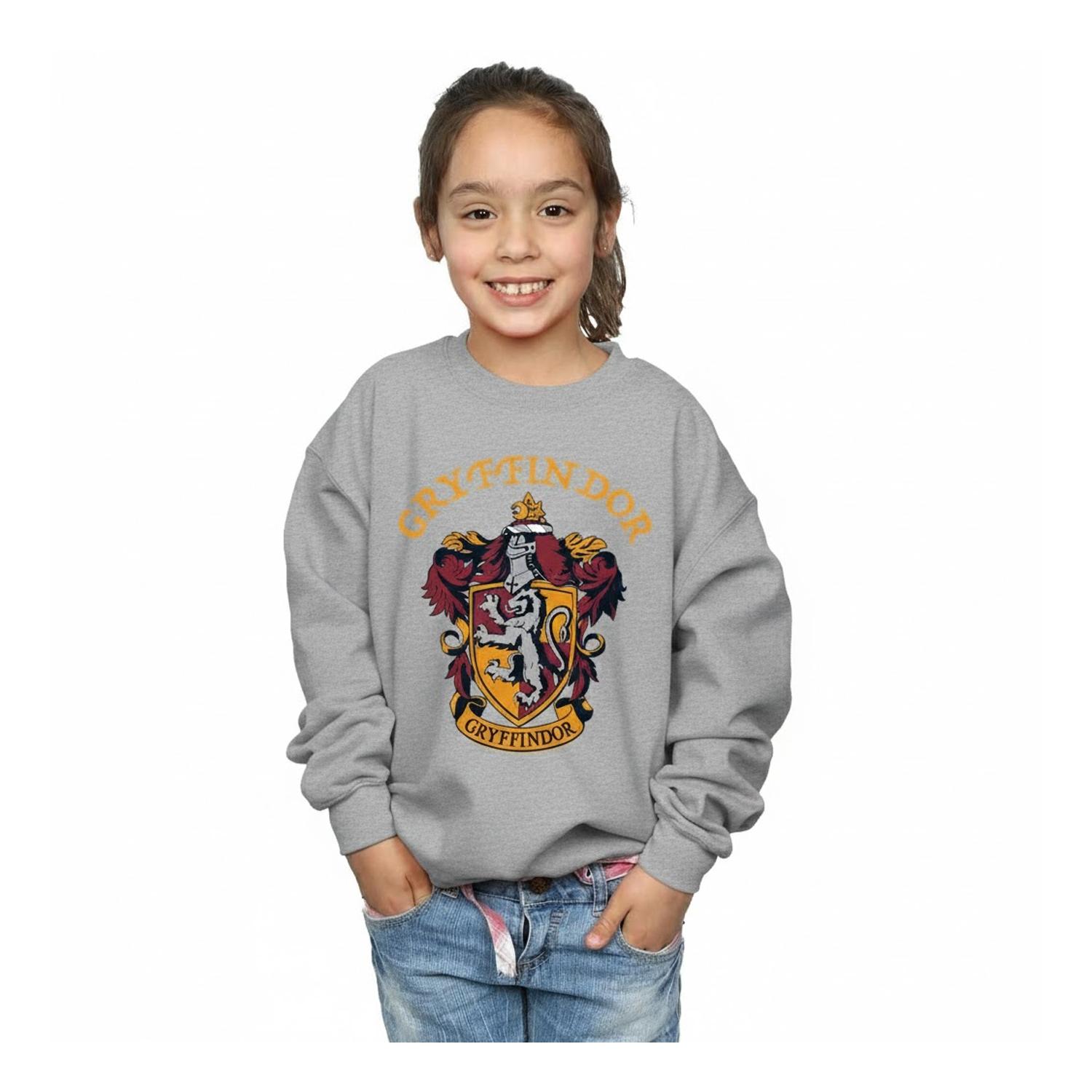Harry Potter Meisjes Gryffindor Crest Sweatshirt (Sportgrijs)