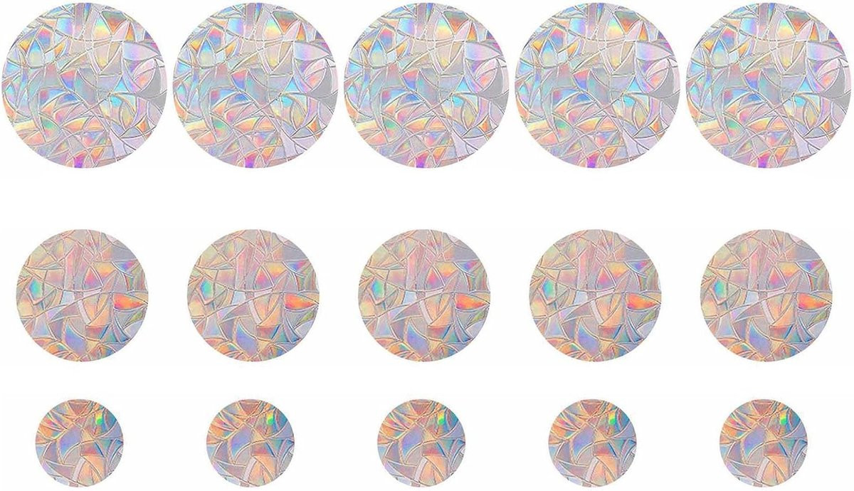 Set van 15 Kleurrijke Regenboog Raamstickers voor Vogelbescherming en Anti-Collisie